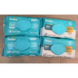 Pampers Baby Wipes Lot of 4 Total 248 Count Mixed Packs New Sealed Fast Ship